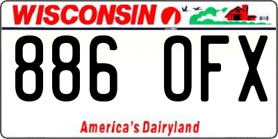 WI license plate 886OFX