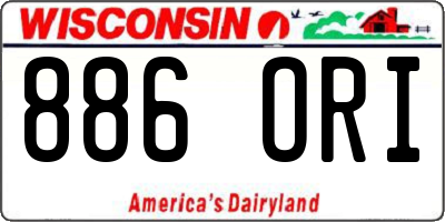 WI license plate 886ORI