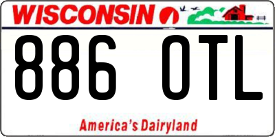 WI license plate 886OTL