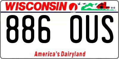 WI license plate 886OUS