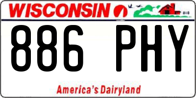 WI license plate 886PHY