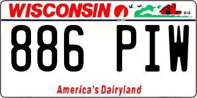 WI license plate 886PIW