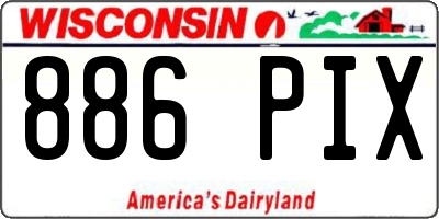 WI license plate 886PIX