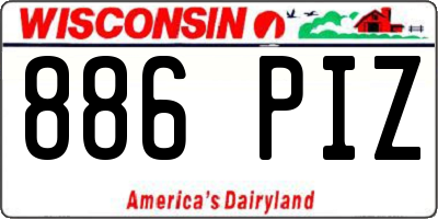 WI license plate 886PIZ