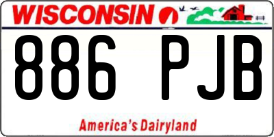 WI license plate 886PJB