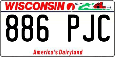 WI license plate 886PJC