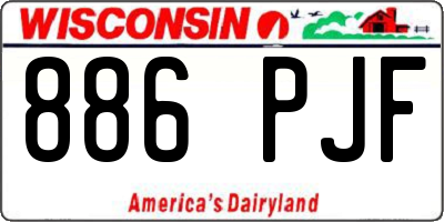 WI license plate 886PJF