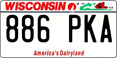 WI license plate 886PKA