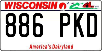 WI license plate 886PKD