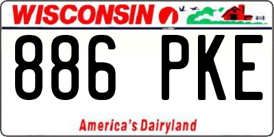 WI license plate 886PKE
