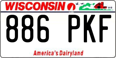 WI license plate 886PKF