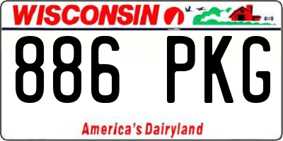 WI license plate 886PKG