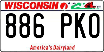 WI license plate 886PKO