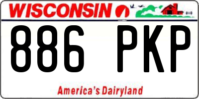 WI license plate 886PKP