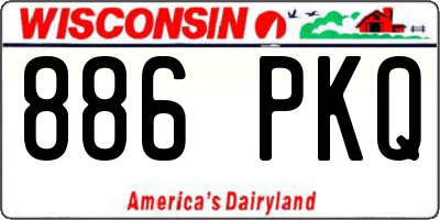 WI license plate 886PKQ
