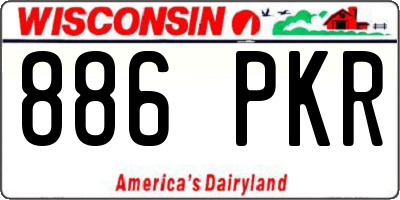 WI license plate 886PKR