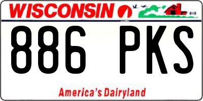 WI license plate 886PKS
