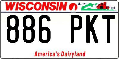 WI license plate 886PKT