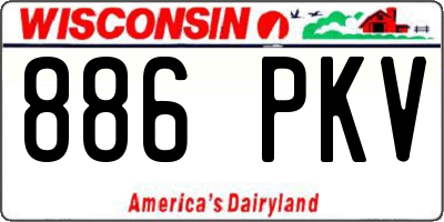 WI license plate 886PKV