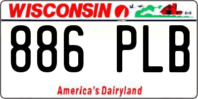 WI license plate 886PLB