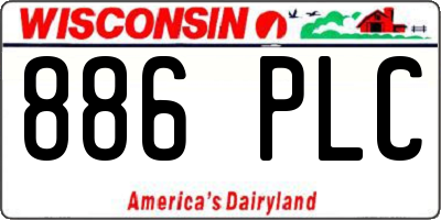 WI license plate 886PLC