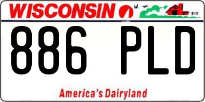 WI license plate 886PLD
