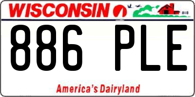 WI license plate 886PLE