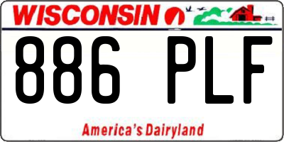 WI license plate 886PLF