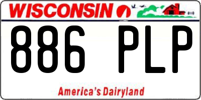 WI license plate 886PLP