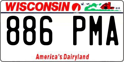 WI license plate 886PMA