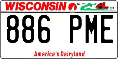 WI license plate 886PME
