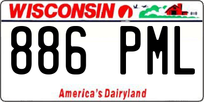 WI license plate 886PML