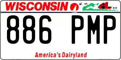 WI license plate 886PMP