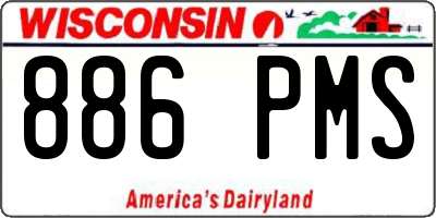 WI license plate 886PMS