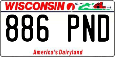 WI license plate 886PND