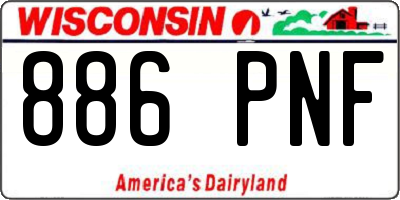 WI license plate 886PNF