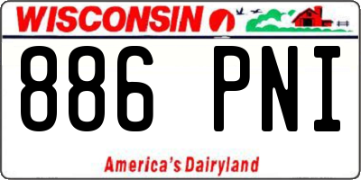 WI license plate 886PNI