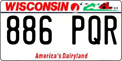WI license plate 886PQR