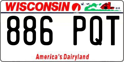WI license plate 886PQT