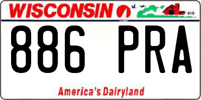 WI license plate 886PRA