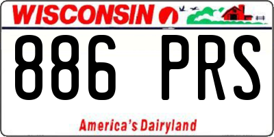 WI license plate 886PRS