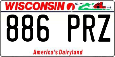 WI license plate 886PRZ