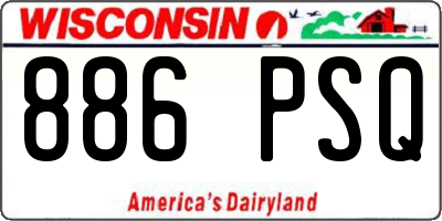 WI license plate 886PSQ