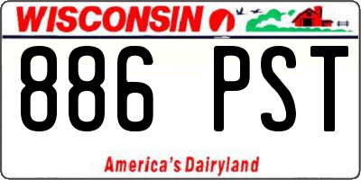 WI license plate 886PST