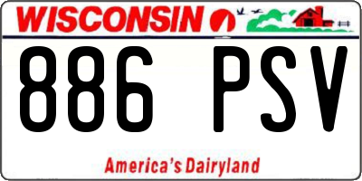 WI license plate 886PSV