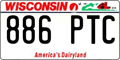WI license plate 886PTC