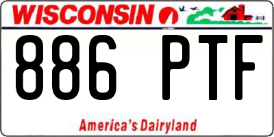 WI license plate 886PTF