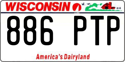 WI license plate 886PTP