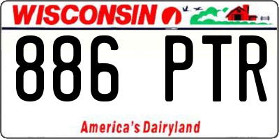 WI license plate 886PTR