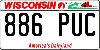 WI license plate 886PUC